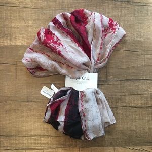 Beige and Burgundy scarf